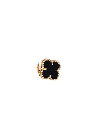 Van Cleef & Arpels Sweet Alhambra Stud Earrings 18K Yellow Gold and Onyx (view 2)