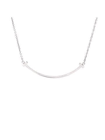 Tiffany & Co. T Smile Pendant Necklace 18K White Gold Small (view 1)
