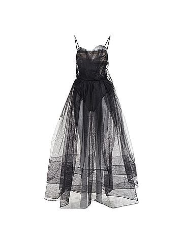 Alexandre Vauthier rare ALEXANDRE VAUTHIER COUTURE AW2017 Runway black sheer tulle flared dress (view 1)