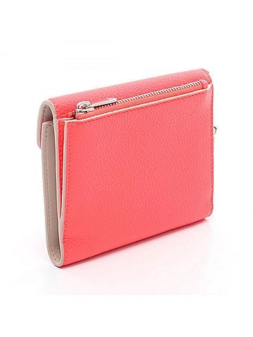 Christian Dior Christian Dior Dior Diorissimo Neon Color Tri-fold Wallet, Leather, Women's, Red (view 2)