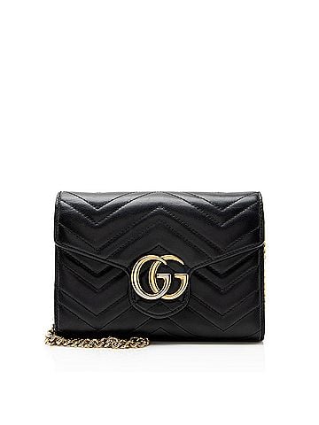 Gucci Gucci Matelasse Leather GG Marmont Wallet on Chain (view 1)