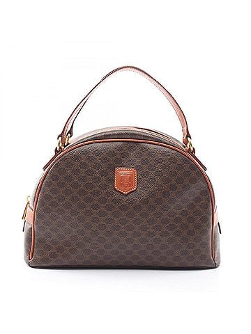 Céline Celine Macadam Handbag, Coated Canvas Leather, Women's, Brown (view 1)