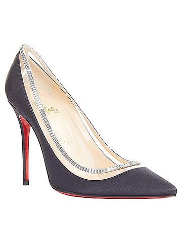 Christian Louboutin Christian Louboutin Paulina Strass 100 Crepe Satin baguette crystal pumps EU37.5 (view 1)