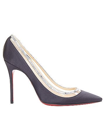 Christian Louboutin Christian Louboutin Paulina Strass 100 Crepe Satin baguette crystal pumps EU37.5 (view 2)