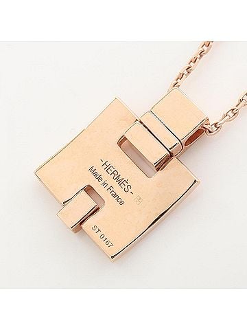 Hermès Hermes EILEEN necklace, gold-plated jewelry, women's, gold tone. (view 2)