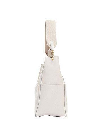 Céline OLD CELINE Seau Sangle off white grey calfskin wool canvas strap bucket bag (view 2)