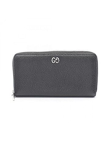 Gucci Gucci GG Metal Round Long Wallet, Leather, Men's/Women's, Black, 473928 (view 1)