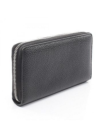 Gucci Gucci GG Metal Round Long Wallet, Leather, Men's/Women's, Black, 473928 (view 2)