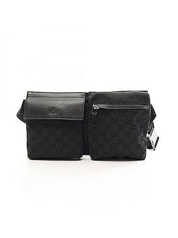 Gucci Gucci GG Canvas Waist Bag, Body Handbag, Leather, Men's & Women's, Black, 28566 (view 1)