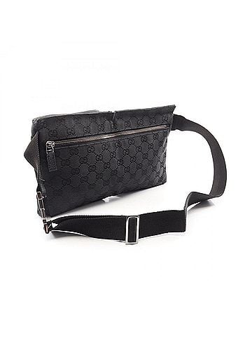 Gucci Gucci GG Canvas Waist Bag, Body Handbag, Leather, Men's & Women's, Black, 28566 (view 2)