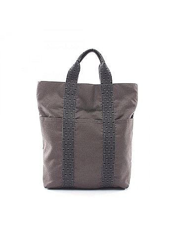 Hermès Hermes HERMES Herline Cabas Tote Bag Handbag Nylon Canvas Men's Women's Gray (view 1)
