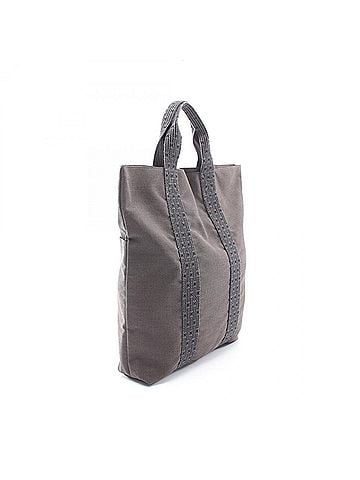 Hermès Hermes HERMES Herline Cabas Tote Bag Handbag Nylon Canvas Men's Women's Gray (view 2)