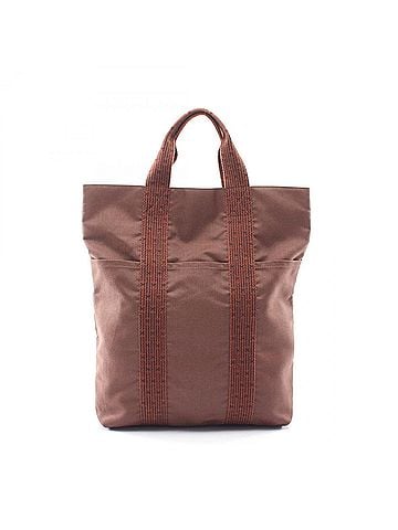 Hermès Hermes HERMES Herline Cabas Tote Bag Handbag Nylon Canvas Men's Women's Brown (view 1)