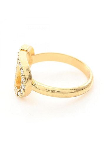 Christian Dior Christian Dior Dior PETIT CD Ring - Gold Plated (GP) with Rhinestones Women's Tone/Clear Tone (view 2)