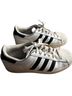 Adidas 100% Leather White Black Sneakers Size 7 - photo 4