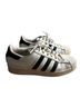 Adidas 100% Leather White Black Sneakers Size 7 - photo 6