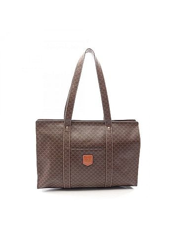 Céline Celine Macadam Tote Bag Handbag, Coated Canvas Leather, Women's, Brown (view 1)
