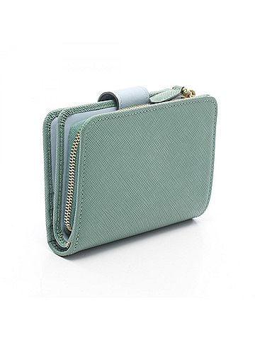 Prada Prada SAFFIANO TAB Bi-fold Wallet, Saffiano Leather, Women's, Green/Blue, 1ML018 (view 2)