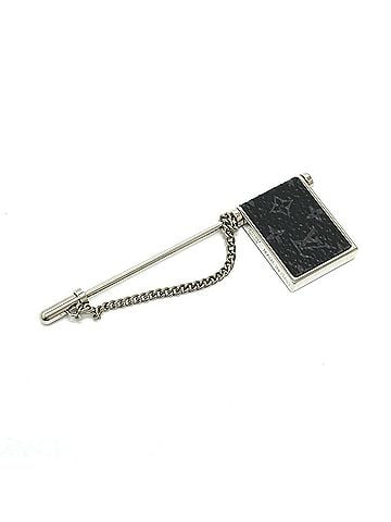 Louis Vuitton LOUIS VUITTON M62887 Lapel Pin Brooch, Monogram Eclipse Canvas, Women's, Black, Like New (view 1)