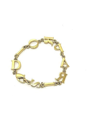 Christian Dior Christian Dior Dior DIOR PARIS Logo Bracelet, Metal, Women's, Gold (view 1)
