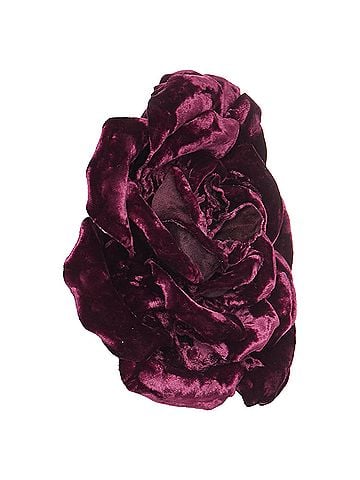Saint Laurent rare SAINT LAURENT 2022 Extra Large Wild Rose flower bordeaux  velvet pin brooch (view 2)