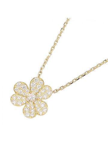Van Cleef & Arpels Van Cleef & Arpels Frivole Pendant Small Diamond Necklace Jewelry 18K (Yellow Gold) Women's Gold Tone Clear VCARP2V100 (view 1)
