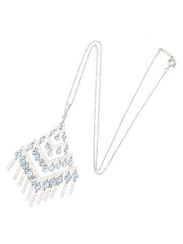 Tiffany & Co. Tiffany & Co. Aquamarine and Diamond Chandelier Necklace. A women's necklace in Pt950 platinum with diamonds aquamarine. Available silver, blue, clear tones. (view 2)