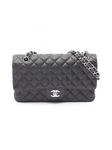 Chanel Chanel Matelassé Double Flap Shoulder Bag/Handbag, Caviar Leather (Grained Calfskin), Women's, Black (view 1)