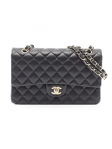 Chanel Chanel Matelassé Double Flap Shoulder Bag/Handbag, Lambskin Leather, Women's, Black (view 1)