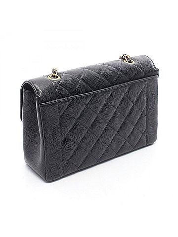 Chanel Chanel Matelassé Diana Flap Shoulder Bag/Handbag, Caviar Leather (Grained Calfskin), Women's, Black (view 2)