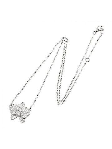 Cartier Cartier Caresse d'Orchidées Diamond Necklace, 18K White Gold (WG), Diamond, Women's, Silver Tone, Clear Tone (view 2)