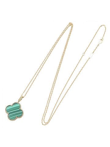 Van Cleef & Arpels Van Cleef & Arpels Magic Alhambra Malachite Necklace, 18K (Yellow Gold), Malachite, Women's, Gold/Green Tone, VCARO3MG00 (view 2)
