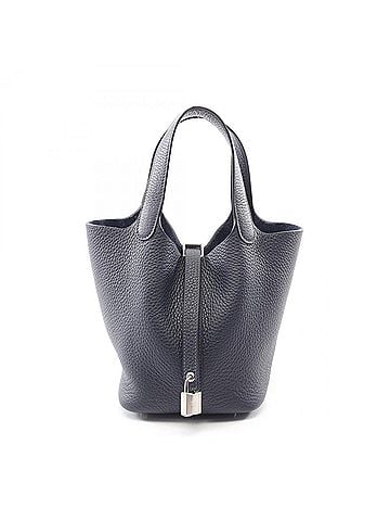 Hermès Hermes Picotin Lock PM Handbag, Leather, Taurillon Clemence Women's, Navy Blue (view 1)