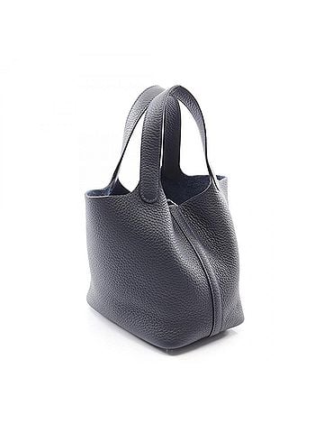 Hermès Hermes Picotin Lock PM Handbag, Leather, Taurillon Clemence Women's, Navy Blue (view 2)