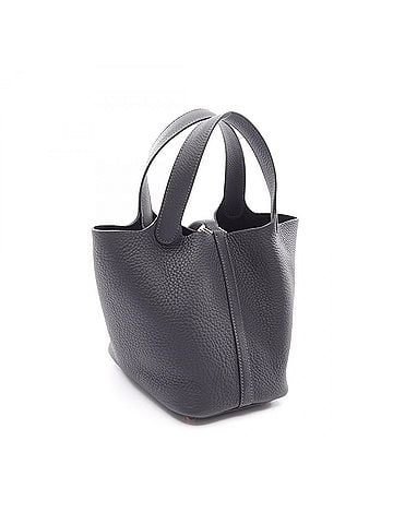 Hermès Hermes Picotin Lock PM Caban Handbag, made of Taurillon Clemence leather, women's, navy blue. (view 2)