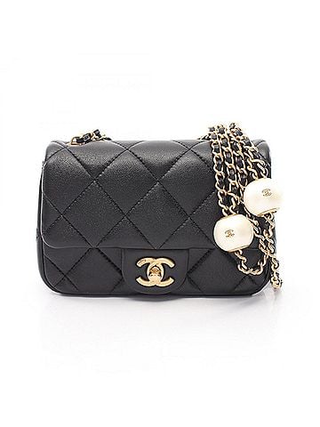 Chanel Chanel Mini Matelassé Shoulder Bag/Handbag, Lambskin Leather, Women's, Black (view 1)