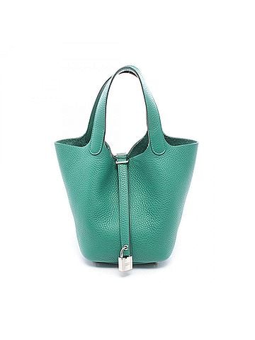 Hermès Hermes Picotin Lock PM Handbag, Leather, Taurillon Clemence Women's, Green (view 1)