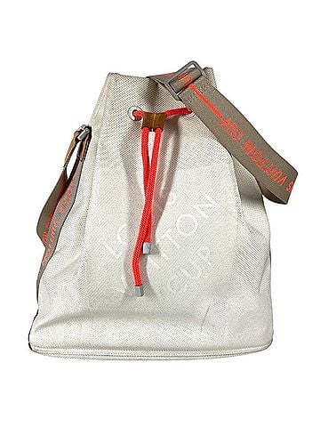 Louis Vuitton LOUIS VUITTON M80634 Damier Geant Volunteer Drawstring Bag, 2003 Louis Vuitton Cup, Crossbody Shoulder Canvas, Men's/Women's, White (view 1)