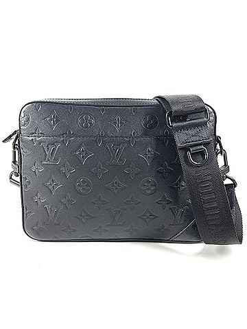 Louis Vuitton LOUIS VUITTON M69827 Monogram Shadow Duo Messenger Bag, Crossbody Shoulder Leather, Men's & Women's, Black (view 1)