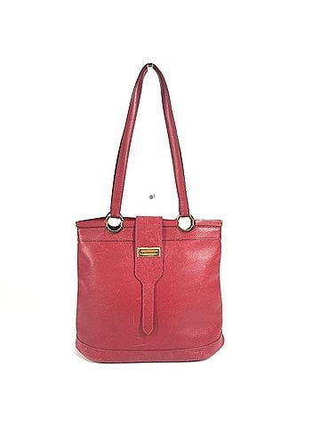 Hermès HERMES Vintage Berry Shoulder Tote Bag, Handbag, Courchevel Leather, Men's & Women's, Red (view 1)