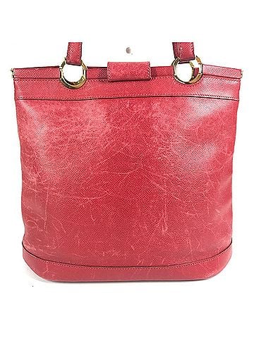 Hermès HERMES Vintage Berry Shoulder Tote Bag, Handbag, Courchevel Leather, Men's & Women's, Red (view 2)