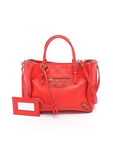 Balenciaga Balenciaga Mini Paper 2-Way Handbag, Leather, Women's, Red, 357333 (view 1)