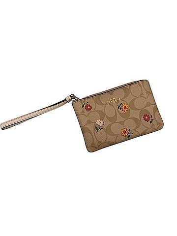 Coach Ditsy Floral Signature Corner Zip Wristlet Makeup Bag (view 1)