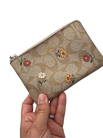 Coach Ditsy Floral Signature Corner Zip Wristlet Makeup Bag (view 2)