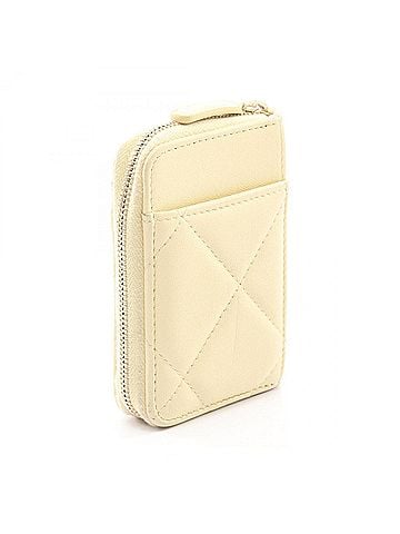 Chanel Chanel 19 Dixneuf Matelassé Wallet/Coin Purse, Lambskin Leather, Women's, Yellow (AP2701) (view 2)