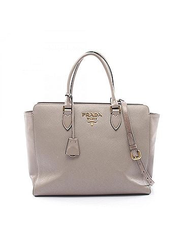 Prada Prada 2-way handbag, Saffiano leather, women's, beige. (view 1)
