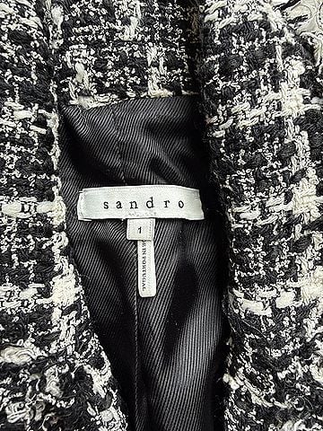 Sandro Tweed Plaid Double Breasted Blazer (view 2)