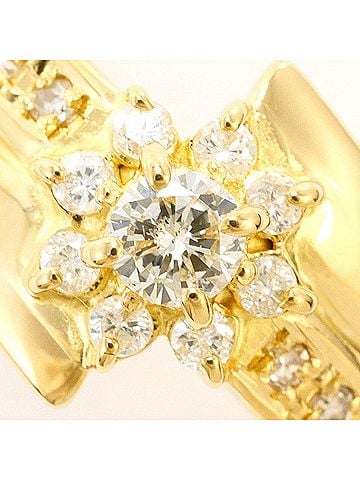 Unbranded 18K (18-karat) Yellow Gold Ring with 0.34ct Diamond, 3.7g Total Weight, Like New Condition, Certificate of Authenticity. (view 2)
