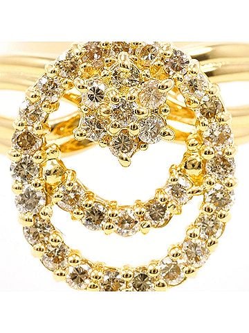 Unbranded 18K (18-karat) Yellow Gold Ring with 0.50ct Brown Diamond, 3.7g Total Weight, Like New Condition, Certificate of Authenticity. (view 2)