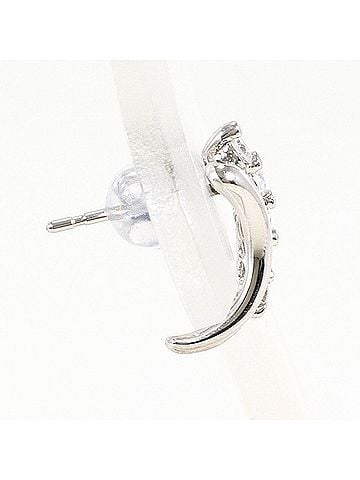 Unbranded Platinum (PT) single earring with 0.1ct diamond, total weight 1.1g, like new condition. (view 2)